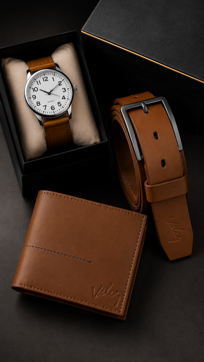 COMBO CUERO VELEZ -  RELOJ + BILLETERA + CORREA