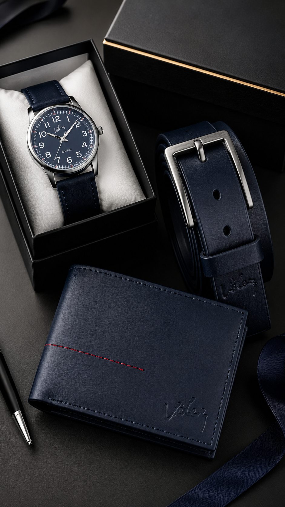 COMBO CUERO VELEZ -  RELOJ + BILLETERA + CORREA