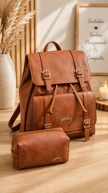 BOLSO CUERO PREMIUM VÉLEZ + Regalo COSMETIQUERA